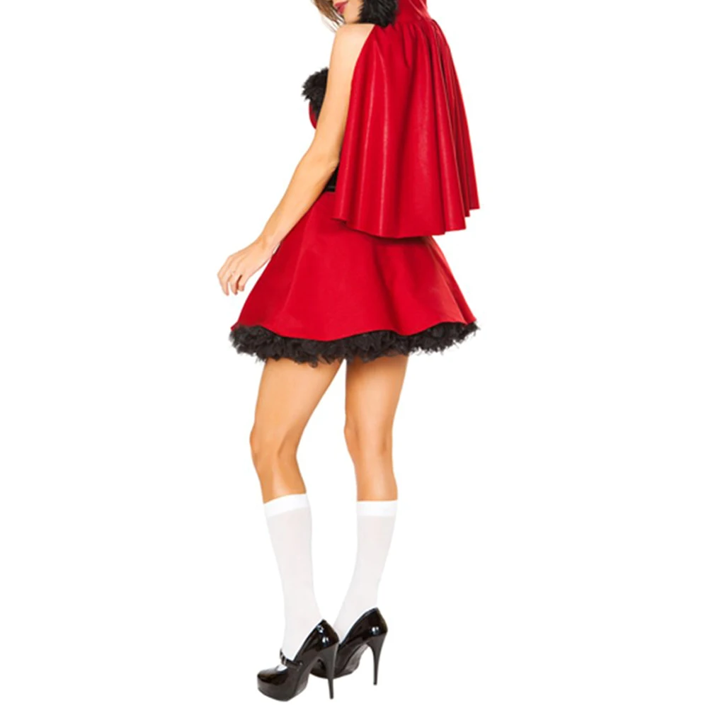 Рождественское платье для взрослых женщин Сексуальная Милая Красная Шапочка