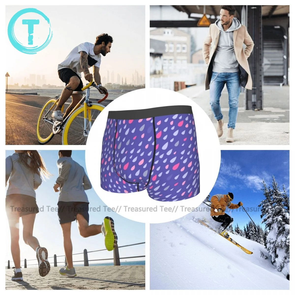 

Rain Underwear Print Polyester Sublimation Trunk Hot Man Plain Boxer Brief