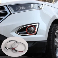 for ford edge 2015 2016 2017 car styling accessories abs chrome car front fog lamp light panel cover trim 2pcs