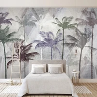 custom 3d papel de parede photo wallpaper plant coconut tree modern geometric living room sofa tv background mural wall covering