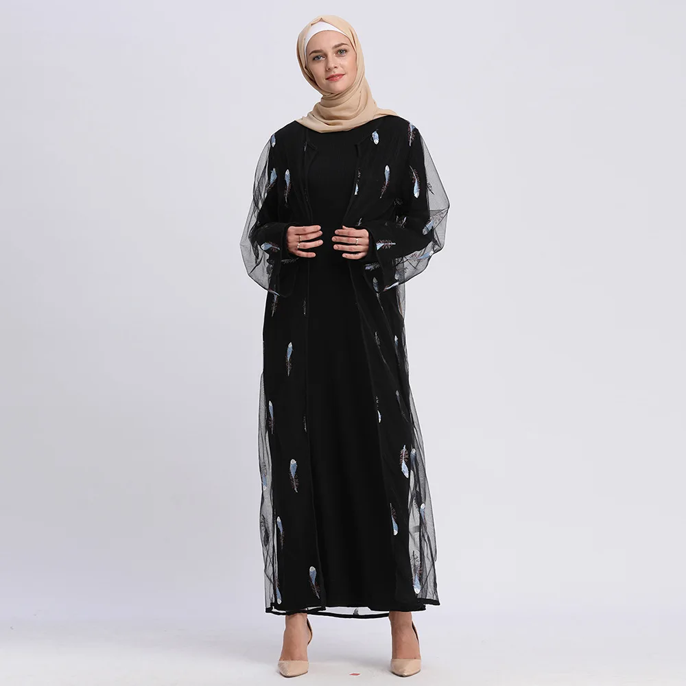 Мусульманское мусульманское повседневное модное элегантное платье кардиган с