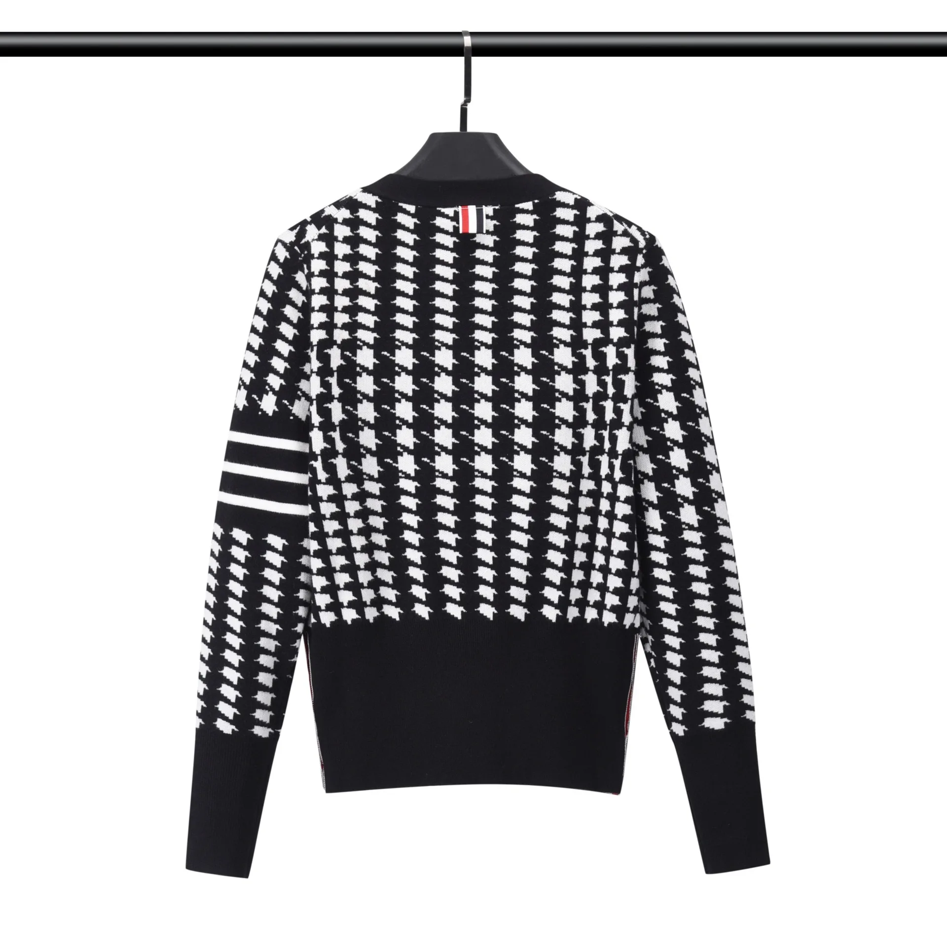 THOM BRUN's new TB women's jacquard zebra-patterned knitwear casual coat