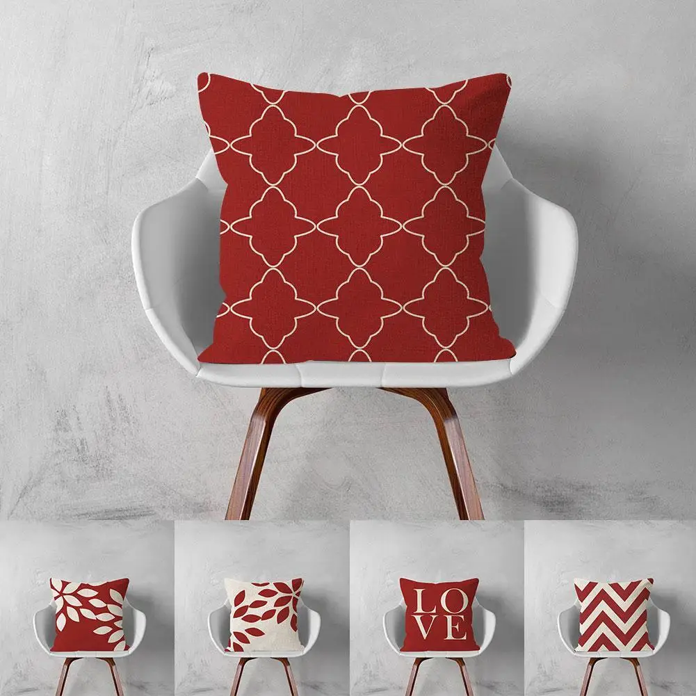 

Новинка 2021, наволочка для домашнего декора, наволочка для подушки, красная Геометрическая декоративная подушка для дивана, подушка для сиде...