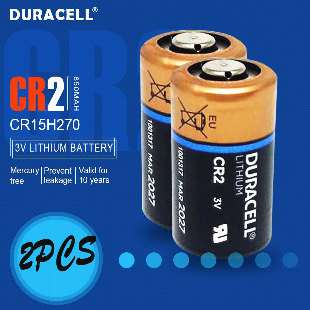 Оригинальная литиевая батарея DURACELL 3 в 850 мАч CR2 CR15H270 5046LC CR15270 KCR2 2 шт. сухие