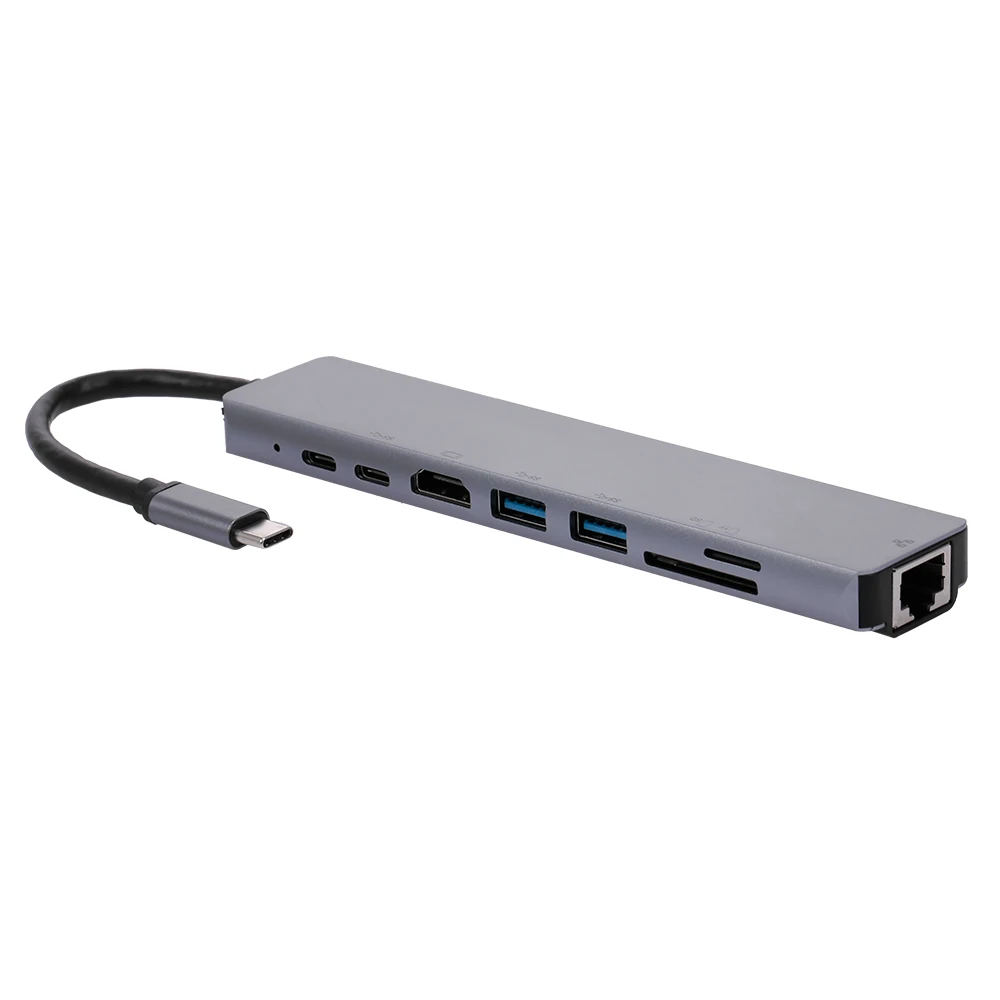 Док-станция для ноутбука 8-в-1 USB * 2 + HDTV Type-C SD TF RJ45 87 Вт | Компьютеры и офис