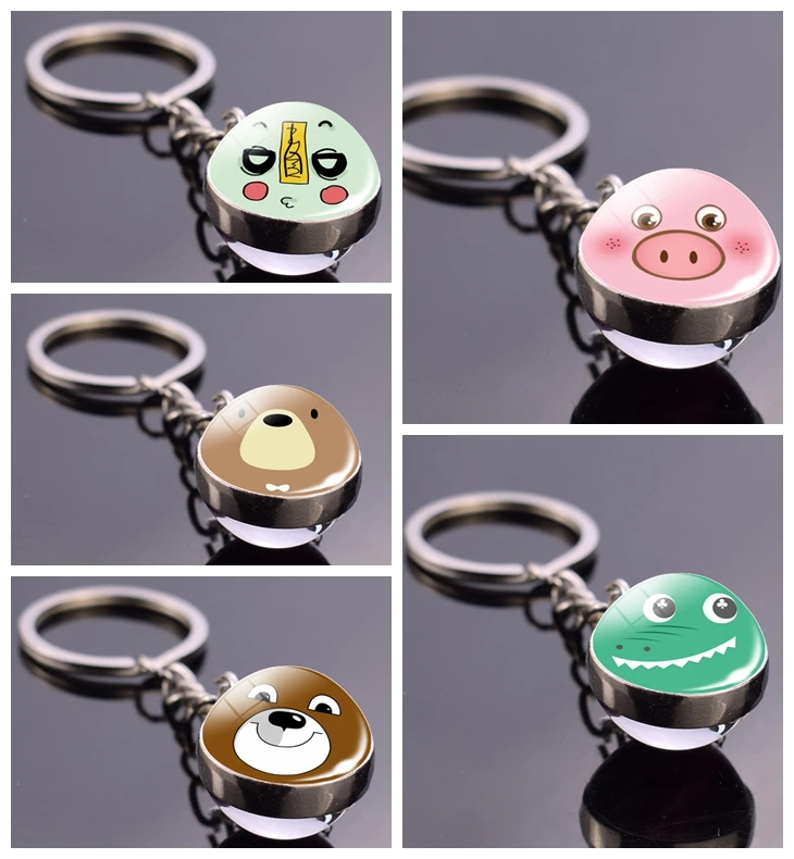 Симпатичный мультяшный держатель для ключей с дациальным выражением брелок