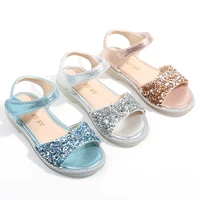 baby cool girls blue glitter shoes 2021 children summer new transparent sequined shoes pink childrens princess fashion shoes