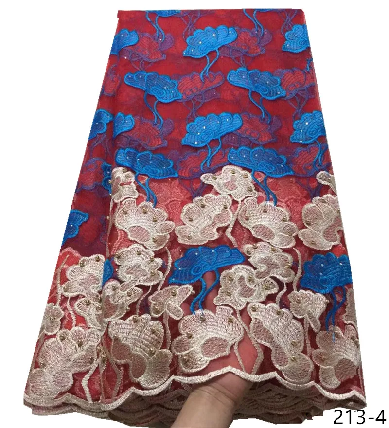 African Lace Fabric 2019 Embroidered Nigerian Laces High Quality French Tulle For blue Women Dress Wedding | Дом и сад