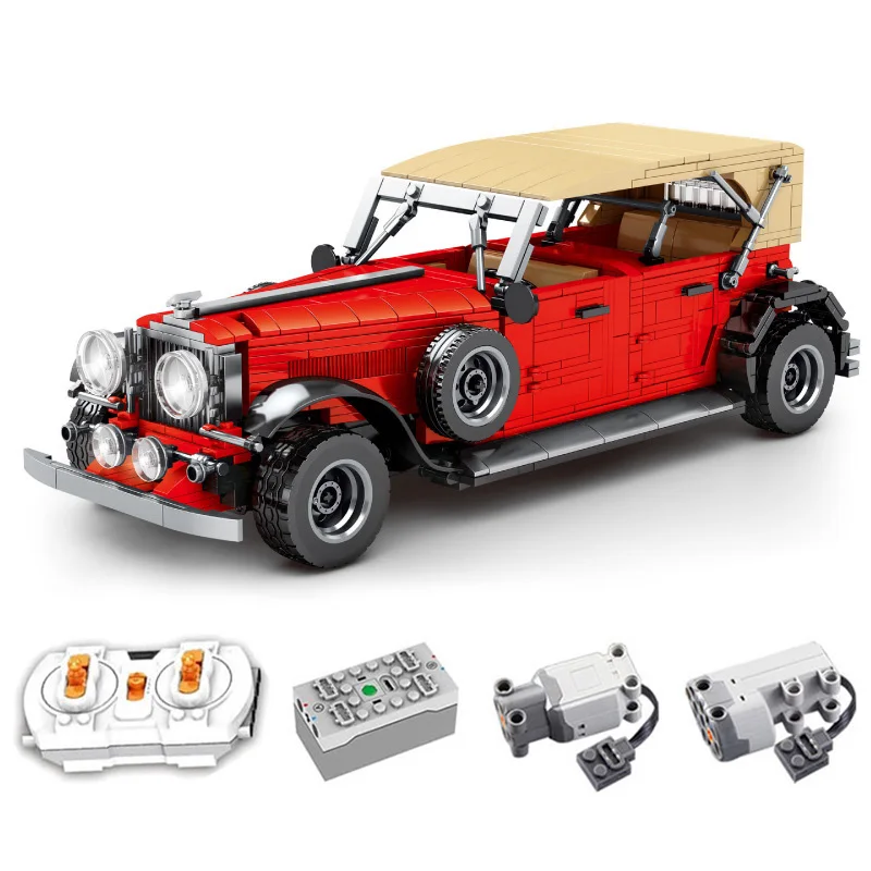 

1134 Piece Bricks RC Vintage Car Model Building Blocks Boy Birthday Christmas Gift Kids Remote Control Toys For Children