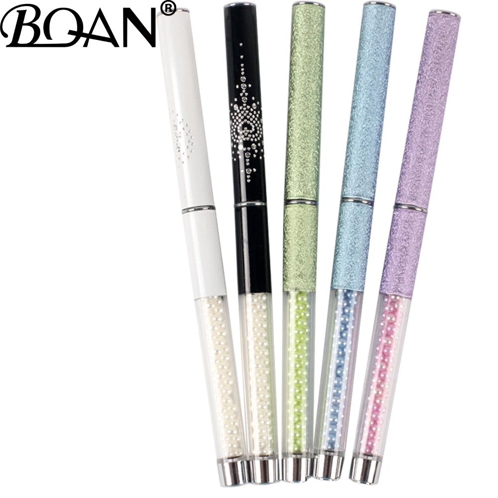

BQAN 1PC #8 Pearl Kolinsky Sable Acrylic Nails Nail Art Brush UV Gel Carving Pen Brush Liquid Powder DIY Nail Drawing