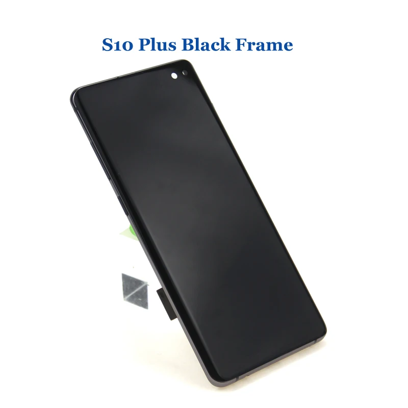 S10 Plus Black Frame Супер AMOLED lcd для SAMSUNG S10 lcd G9730 дисплей S10 Plus lcd G975 сенсорный экран дигитайзер - Цвет: S10 Plus Black Frame