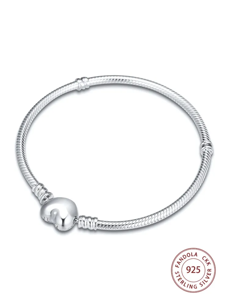 Fandola mujer pulseira зажим-Сердце Браслеты Женские цепи змеи Подвески Браслеты для женщин серебро 925 Изготовление ювелирных изделий