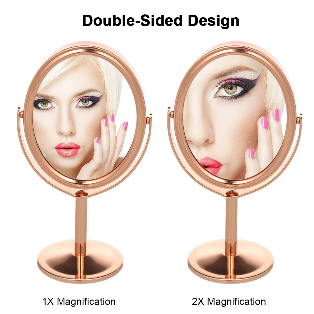 Косметическое мини-зеркало настольное двухстороннее поворотное косметическое