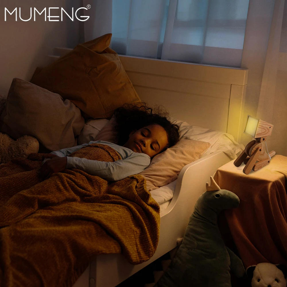 Креативная настольная лампа MUMENG из твердой древесины многоугольный