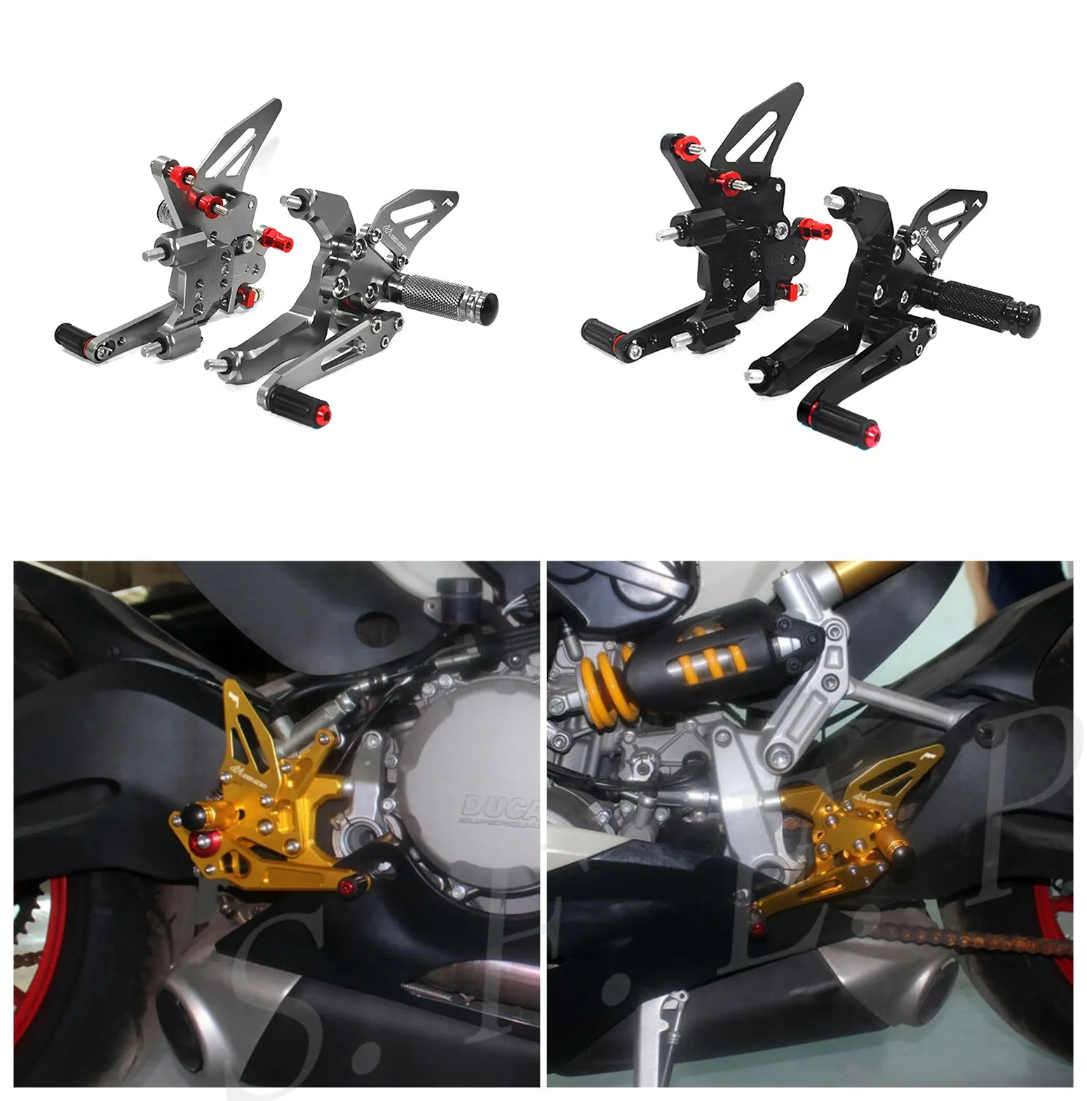 

CNC Регулируемая подставка для ног Rearsets набор подножек для Ducati 959 Panigale 2016 2017 2018 2019