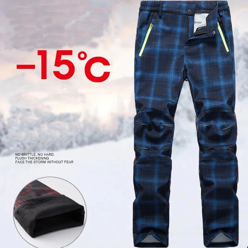 

Women Oversized Winter Sharkskin Fleece Outdoor Pants Trekking Camouflage Camp Climb Trekking Hiking Ski Warm M-3XLRed Trousers