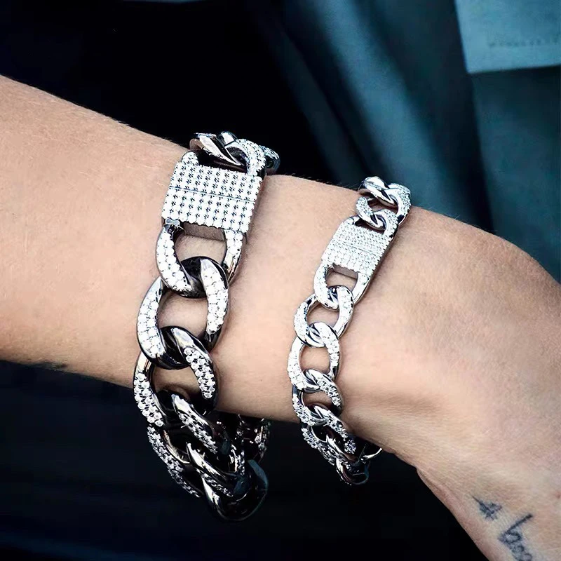 

knobspin 100% 925 Sterling Silver Bracelets Women Luxury Brand Chains Bracelet Fine Jewelry Hip Hop Jewelry Goth Accessories