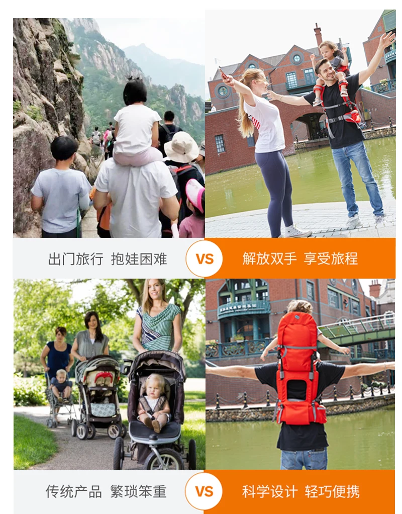 Детские походные складные подтяжки походная переноска на плечо со спинкой для