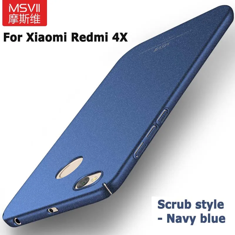 Scrub navy blue Redmi 4x чехол MSVII тонкий матовый чехол для Xiaomi 4x Pro Чехол Xiomi Redmi 4x Жесткий PC чехол для Xiaomi Redmi 4 X чехол для телефона s 5,0" - Цвет: Scrub navy blue