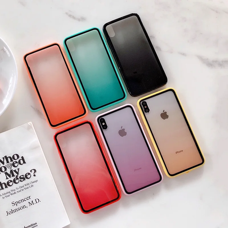 Градиентный цветной чехол для телефона Apple iPhone XS Max XR X 7 8 6 6S Plus Жесткий ПК мягкая