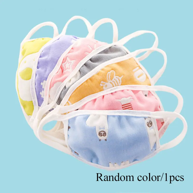 1 шт. детская маска для рта с принтом моющаяся хлопковая против пыли загрязнения