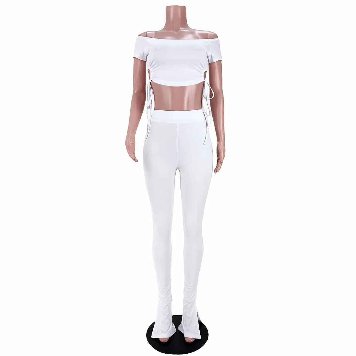 

Pants Set for Women Summer 2021 Fashion Black White Top and Pants Two Piece Set Ladies Casual Outfits Top and Pants Matching Set