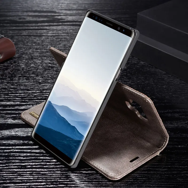 Роскошный чехол из натуральной кожи для S10 Plus E Магнитный чехол съемный для samsung Galaxy Note 10 9 8 S9 S8 S10 Plus A6 A7 A8