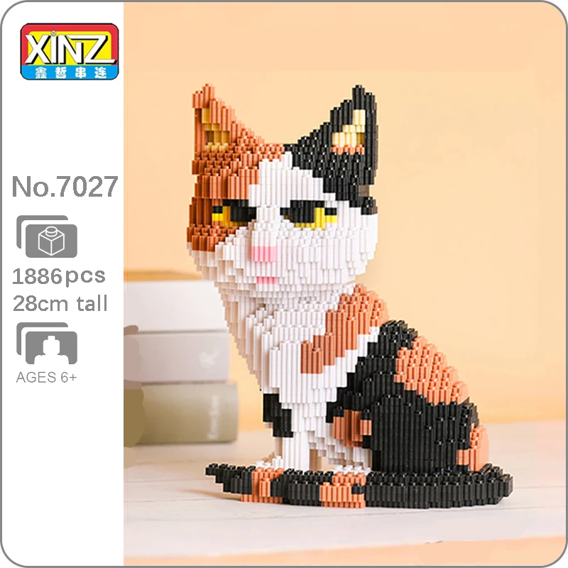 Xizai 8036 персидский кот табби котенок животное домашнее 3D модель Сделай Сам Мини