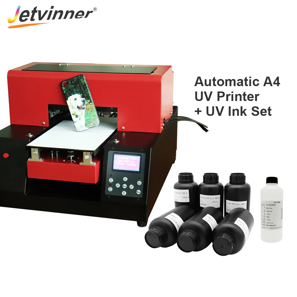 Jetvinner полностью автоматический А4 небольшой размер УФ принтер с чернилами набор