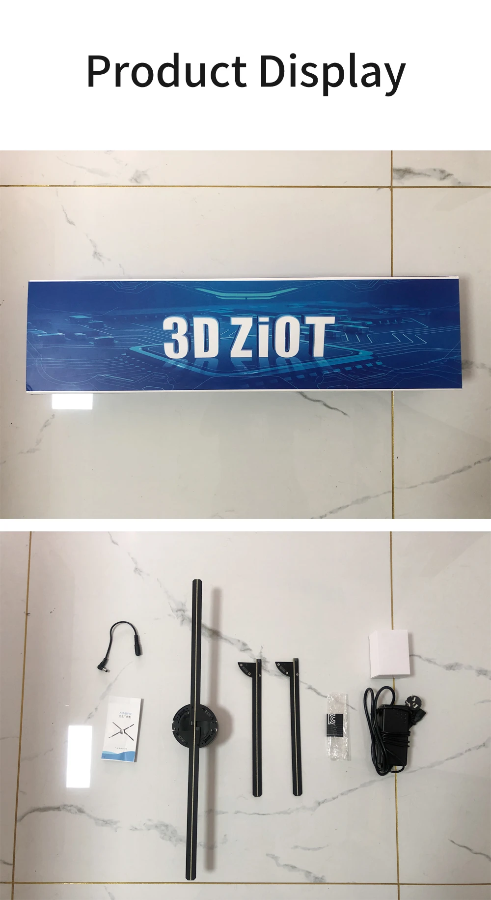 ZIoT HD Z3D60/70 60/68cm Wifi 3D Holographic Projector Hologram Player LED Display Fan Advertising Light