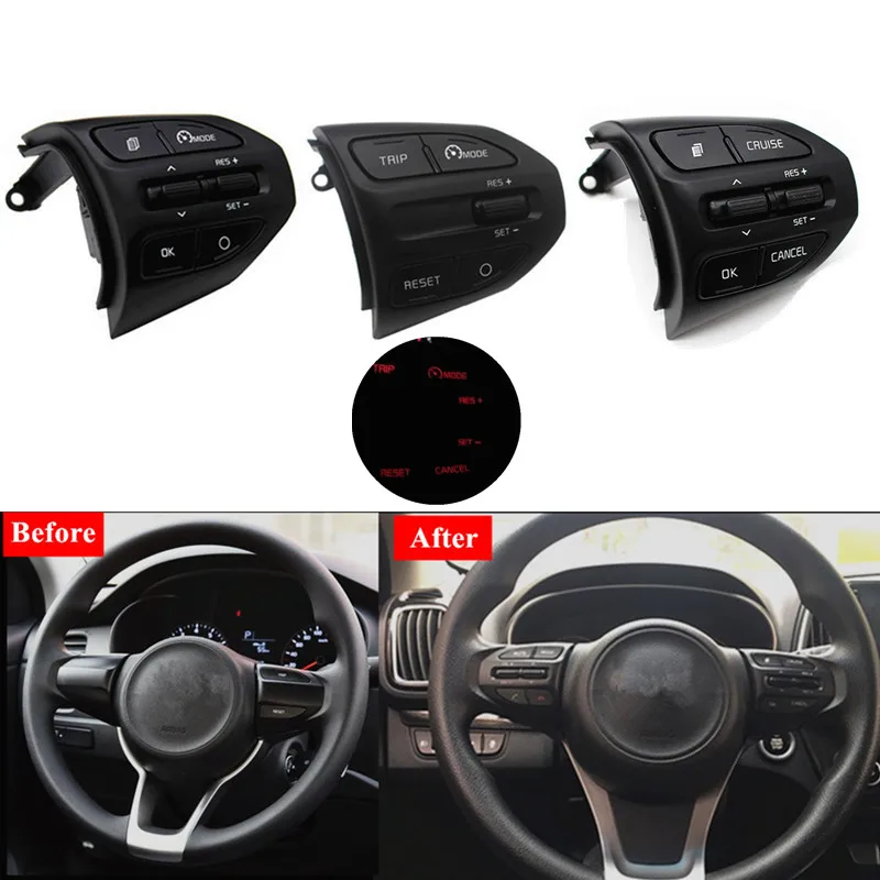 Кнопка рулевого колеса для KIA K2 RIO RIO X кнопки линии Bluetooth телефон круиз контроль громкости
