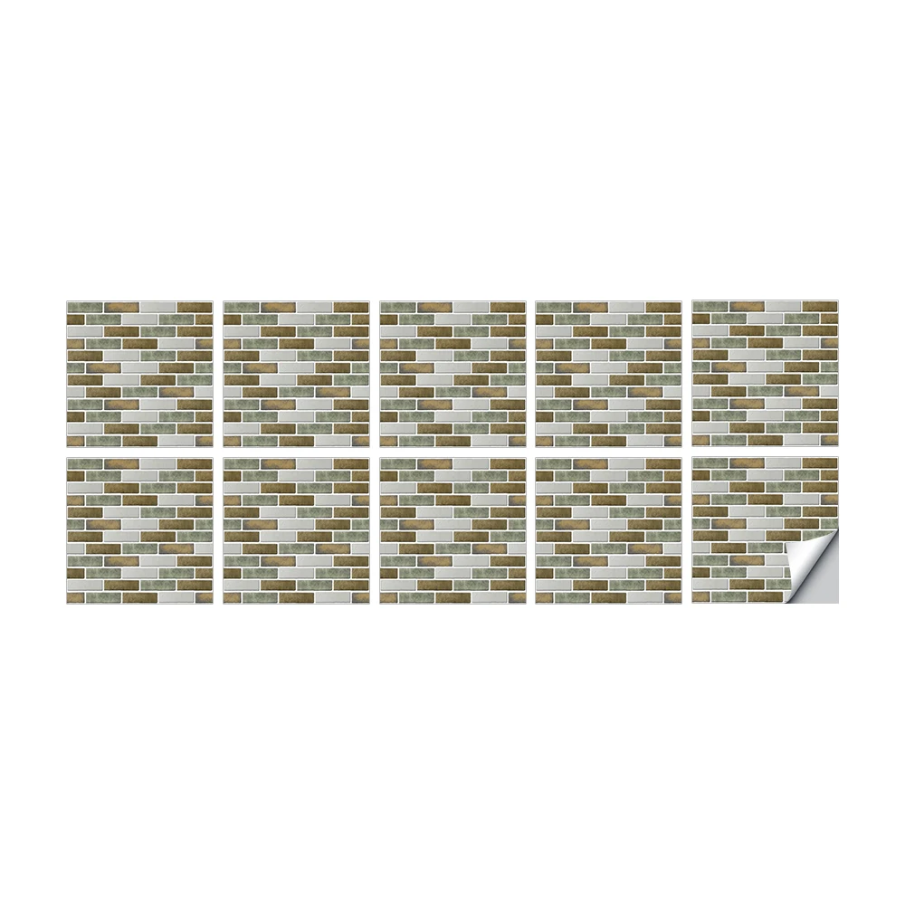 

Flat color grid printing tile sticker Fashionable peel and stick furniture renovation wall sticker