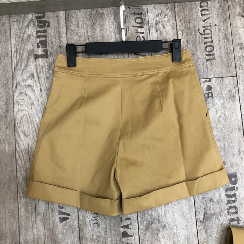 

Vintage Classic Long Sleeve Suit Jacket Blazer Coat Top With Belt and Shorts Suit Women Two Piece Set Office Lady Autumn Clothes