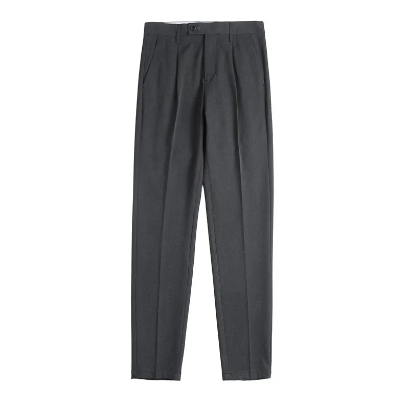 

Mens British Style Business Casual Slim Fit Suit Trousers Men Dress Pants Formal Fashion Straight Office Trousers Gentlemen