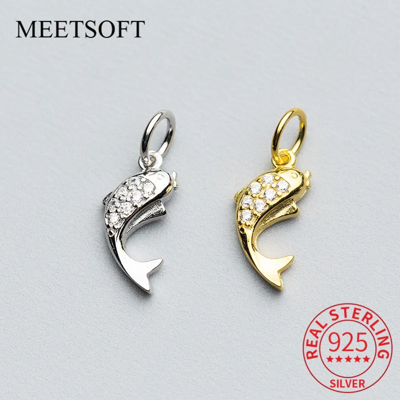 

MEETSOFT Cute S925 Стерлинговое Серебро, маленькие женские шикарные Подвески DIY, аксессуары для оформления, подарок