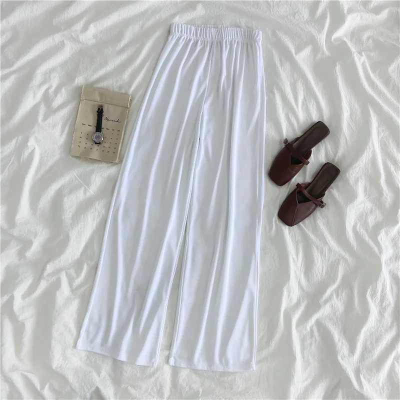 

Plus Size Women Cotton Pants Summer Elastic Waist Loose Casual White Harem Pants Women's Pocket Cotton Linen Trousers