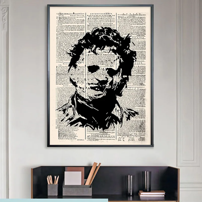 Настенная картина в стиле старой газеты Картина на холсте крик фильмы ужасов