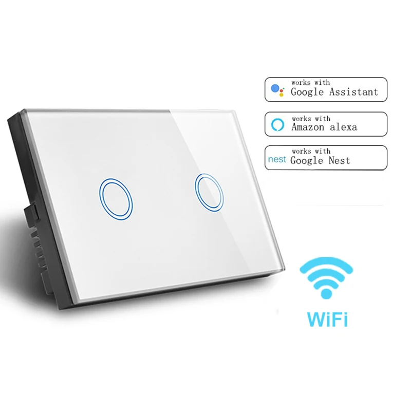 Американский стандарт 1/2/3 клавиши 1 канал Wi Fi сенсорный выключатель умный