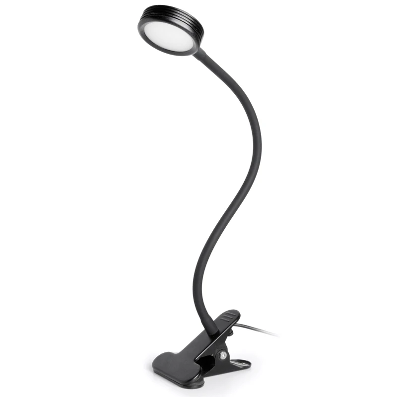 

Led universal hose table lamp round head clip light creative bedside reading work lighting usb eye protection learning light