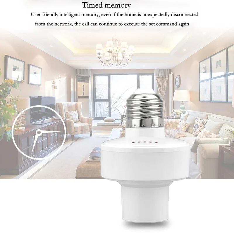 

E27 E26 WiFi Smart Light Bulb Socket Lamp Adapter Works With Google Home Alexa High Quality Lamp Bases For Smart Bulb