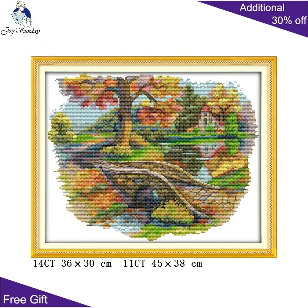 Joy Sunday осень декорации рукоделие F966 14CT 11CT Счетный и штампованный домашний декор