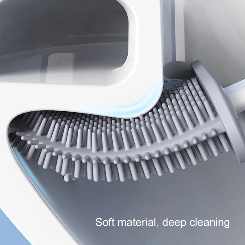 

With Holder Flexible Bristles Toilet Brush Deep Cleaner Easy Clean Quick Drying For Bathroom Accessories Long Handle TPR