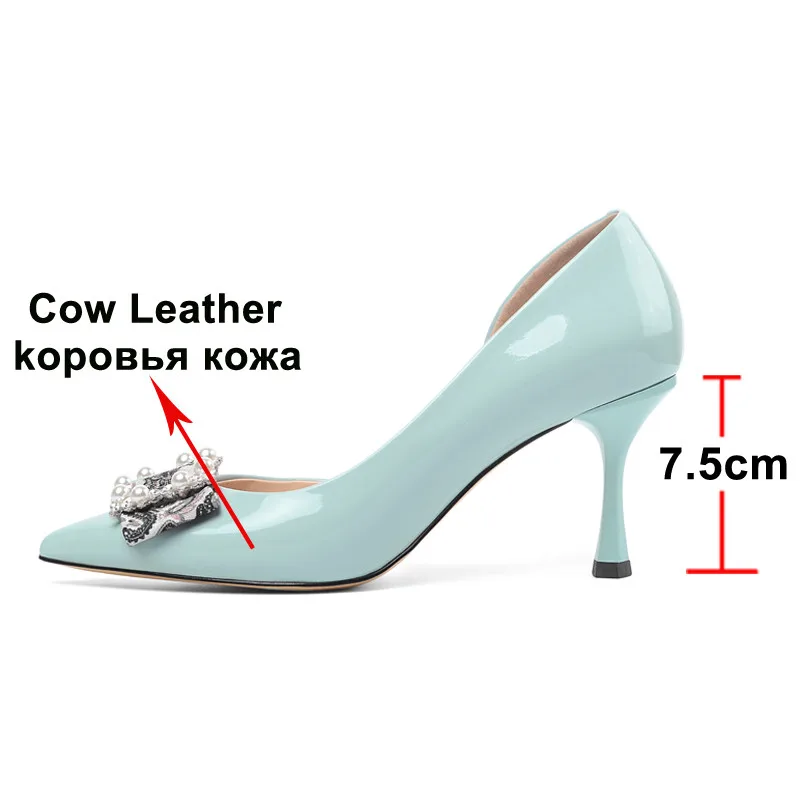 Meotina/женские туфли лодочки на высоком каблуке вечерние из натуральной кожи