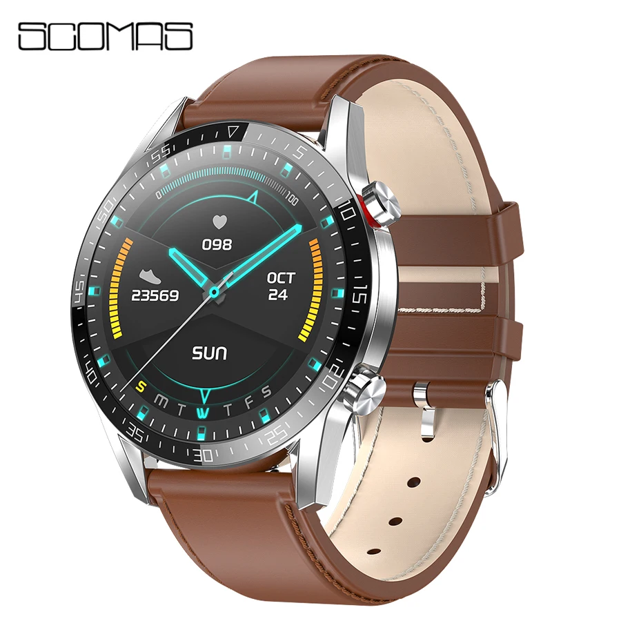 

SCOMAS Smart Watch Men L13 1.3"IPS ECG Heart Rate Monitor IP68 Waterproof Bluetooth/Answer Call Smartwatch For Android iOS