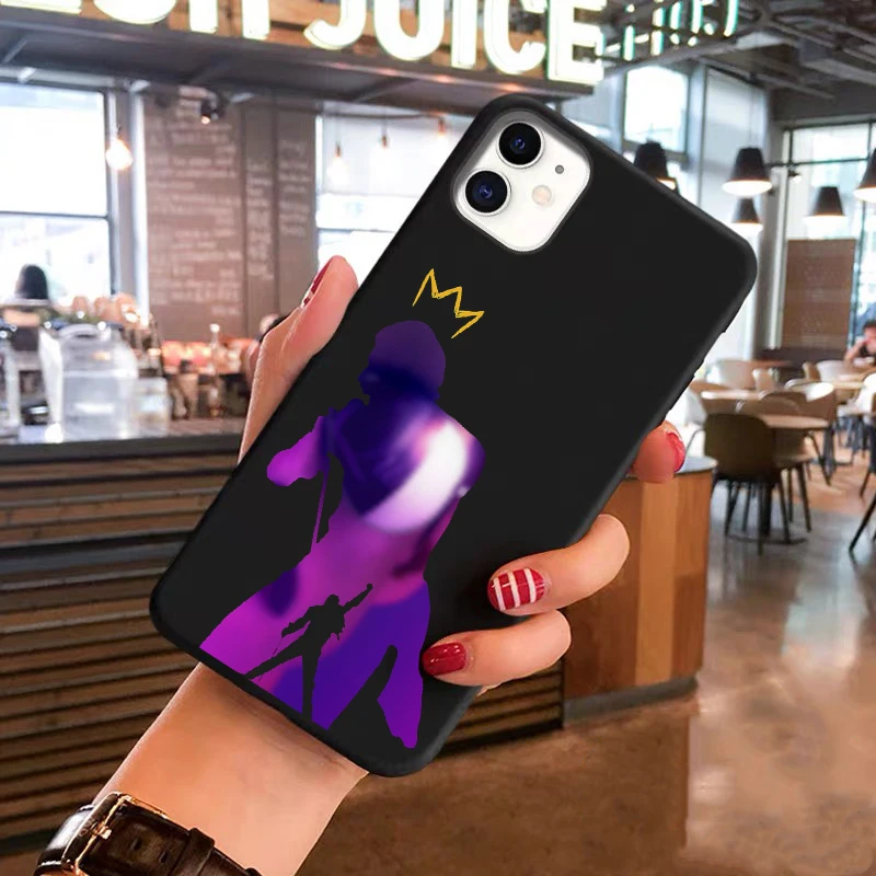 

Freddie Mercury Queen band High Quality black TPU soft Phone Case for iPhone 11pro 12pro XS MAX 6s 7 8Plus XR 12mini SE 11 cover