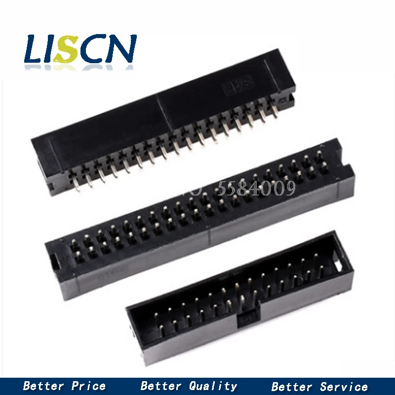 10 шт. прямые штекерные заглушки для печатных плат 2 54 мм DC3 6/8/10/14/16/20/26/30/34/40/50 разъем