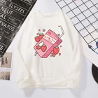 2020 Женский свитшот Harajuku Kawaii Peach Juice Толстовка Повседневная Удобная эстетичная Красивая толстовка пуловеры для девочек