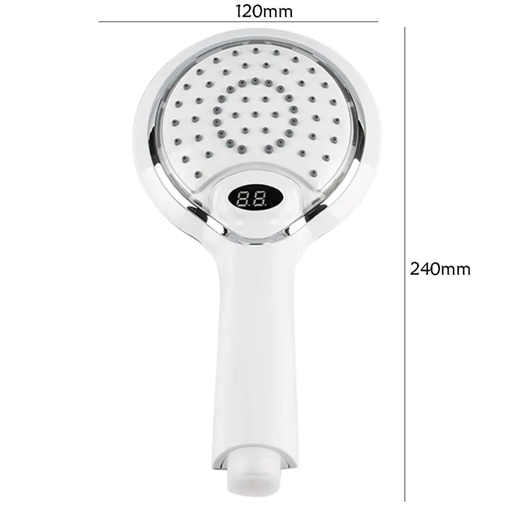 

LED Handheld Shower Head with Temperature Digital Display Shower Spray Sprinkler 3 Colors Change Bathroom Shower Sprinkler