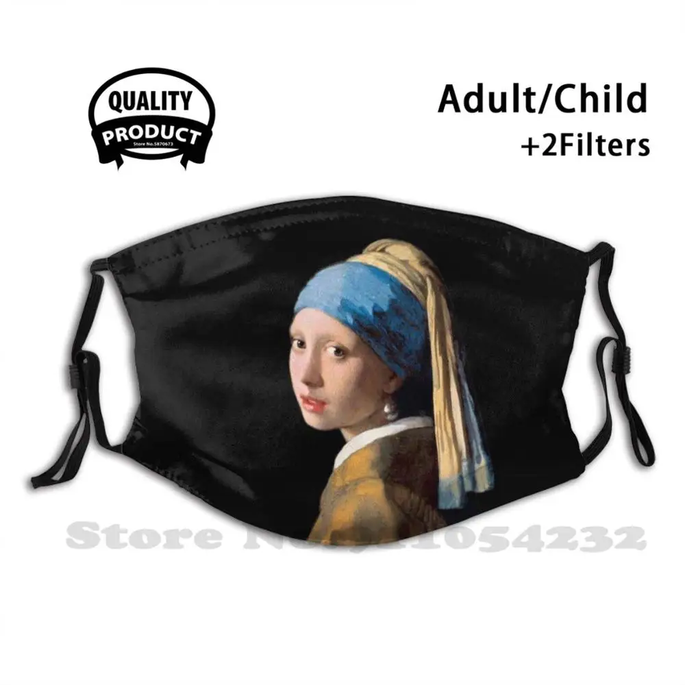 

Девушка с жемчугом Серьги забавная крутая ткань Зимняя Маска на рот Йоханнеса Вермеера девушка с жемчугом Серьги