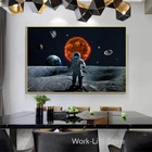 Постер с изображением земли, Картина на холсте с изображением астронавта, туманности, космоса, галактики, для гостиной, украшение для дома, без рамки
